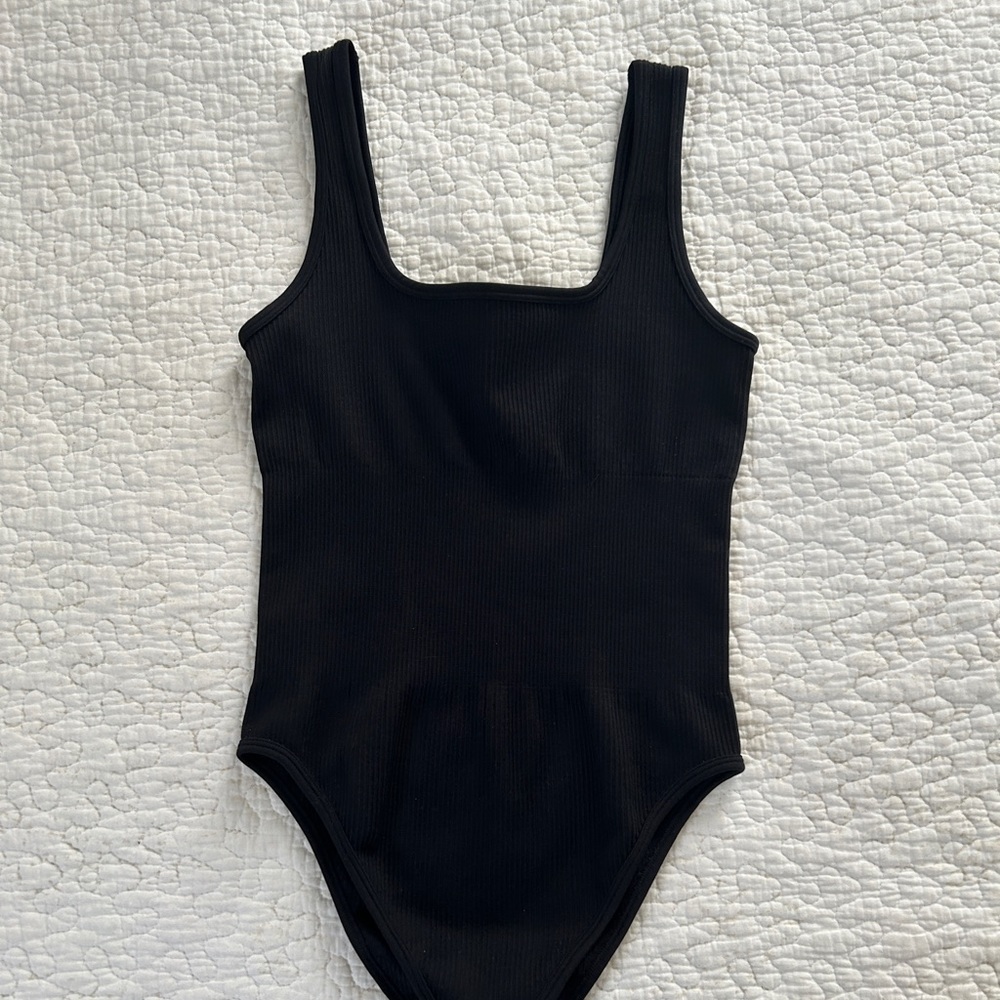 Black Core Control Square Neck Bodysuit